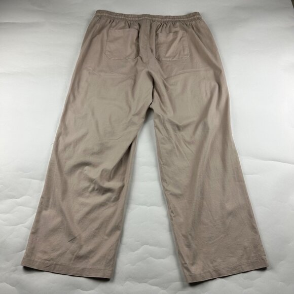 Torrid Tan Linen Blend Pull On Wide Leg Pant 2R - Picture 5 of 6